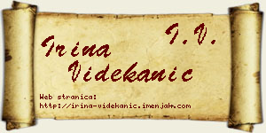 Irina Videkanić vizit kartica